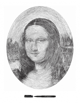 欧美Faber Castell指纹人像插画