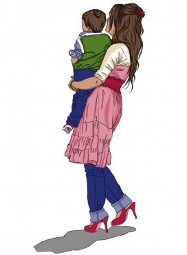 欧美Pedestrians-行人插画素描速写