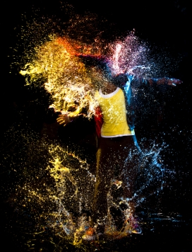 欧美Super Colour!!时尚疯狂水彩颜料飞溅人像