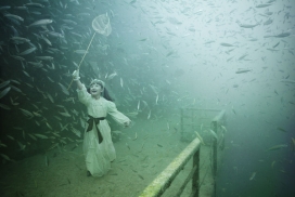 水下艺术展-潜水员