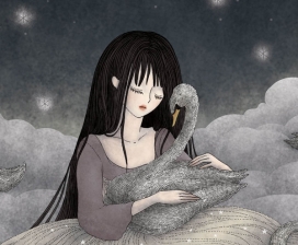 马来西亚插画师Yee Von Chan作品欣赏-长发公主与天鹅