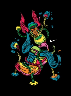 耐克魔方插画