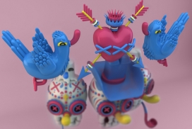 墨西哥Tres Calacas玩具插图