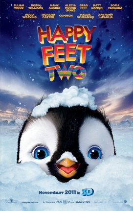 高清晰澳大利亚家庭动画喜剧音乐卡通3D电影《快乐的大脚2Happy Feet Two》电影海报壁纸