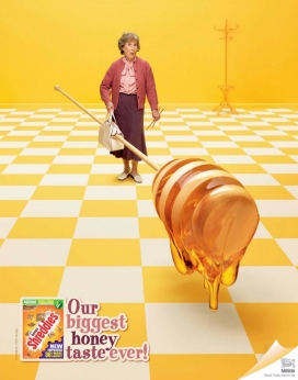 Honey Shreddies蜂蜜食品平面广告