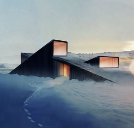 挪威建筑师设计-滑雪山上小屋