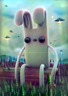 extinction in 3 styles插画