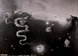 古代的宇宙插画！日本川崎Papriko Ink.插画师作品