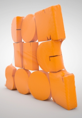 Txaber设计师作品-立体黄色英文字体设计