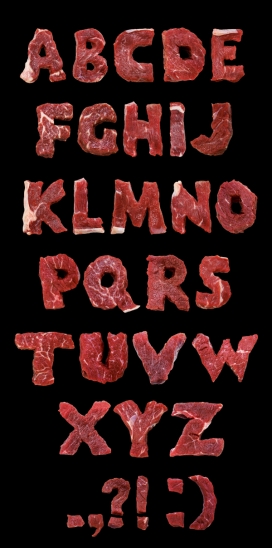 Meat Alphabet肉类字母-乌克兰基辅Maria Plotnikova设计师作品