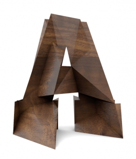 西班牙毕尔巴鄂Txaber设计工作室作品-木雕立体字母与数字