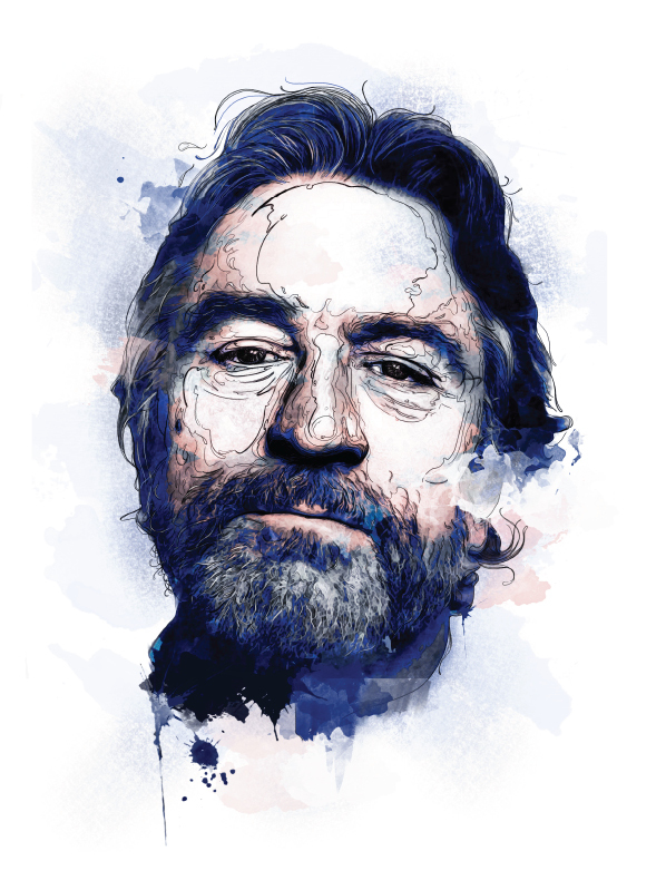 罗伯特-德尼罗人像水彩插画-荷兰Andre Pessel插画师作品图片