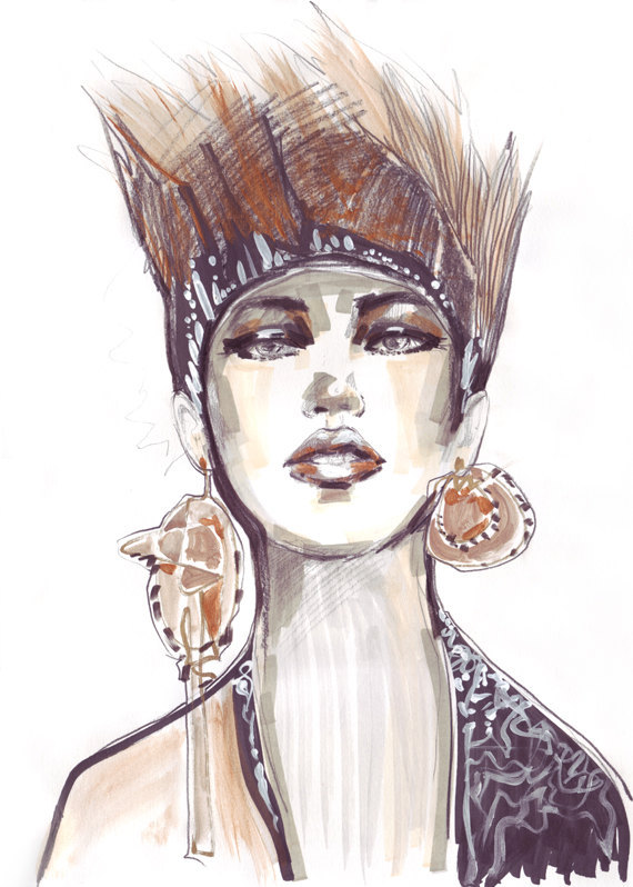 水彩时装插图-罗马尼亚Ioana Avram插画师作品---酷图编号9