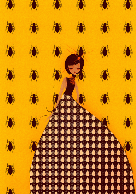 蝴蝶“姑娘”-昆虫人像插画-意大利帕尔马Cristian Grossi插画师作品---酷图编号7