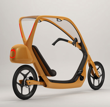 瑞典设计师Torkel Dohmers电动带雨篷自行车设计---酷图编号1