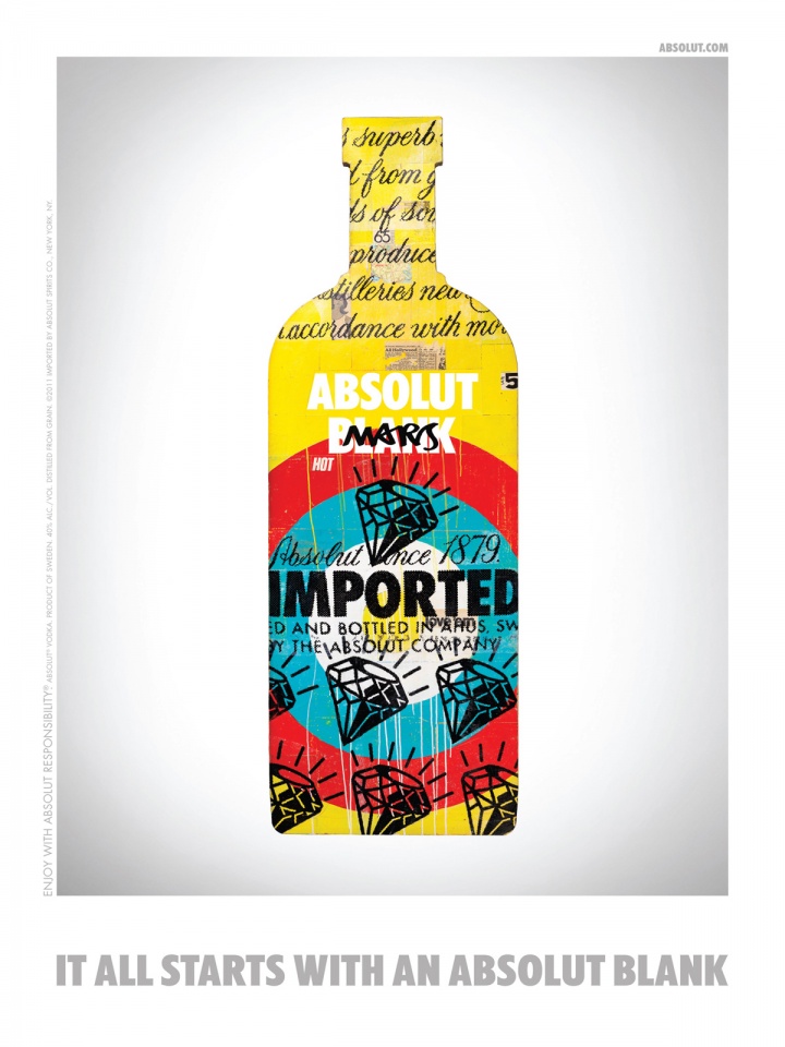 绝对伏特加酒瓶插画平面广告---酷图编号5