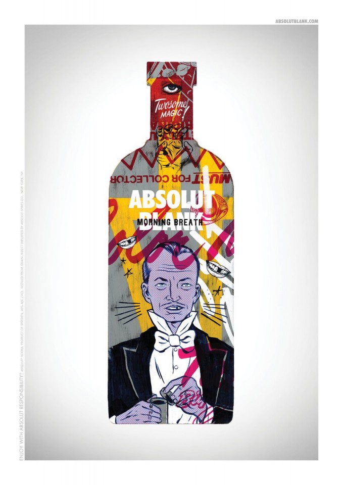绝对伏特加酒瓶插画平面广告---酷图编号4