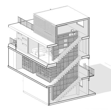 墨西哥城直线玻璃和混凝土块重叠房子建筑---酷图编号28