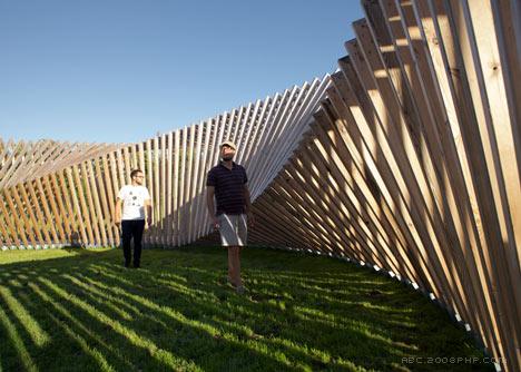 丹麦北部的木材扭曲环小隧道-德国建筑艺术家Thilo Frank作品---酷图编号1024050