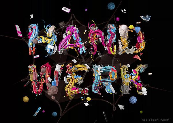 Spin Awards字体插画-荷兰格罗宁根Theo Aartsma插画师作品---酷图编号1