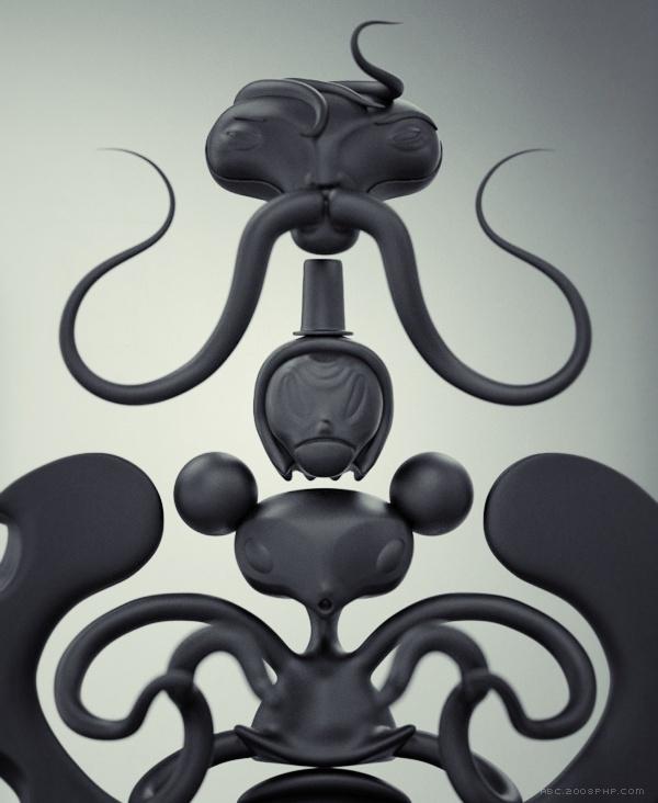 梦幻般的可怕的女孩插画,在东京玩具地下画廊举行-英国Creature Freak插画师作品---酷图编号4