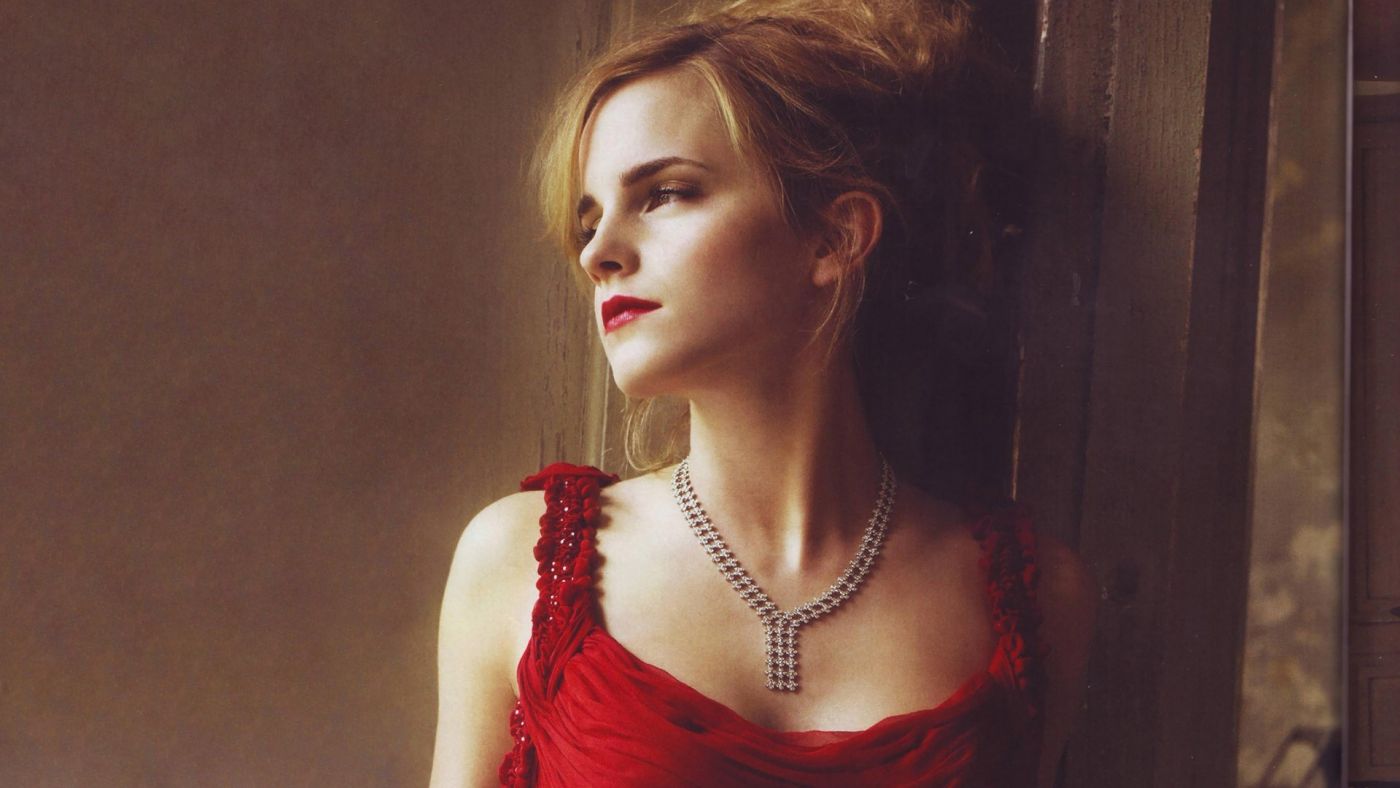 高清晰穿红色礼服美女 艾玛 沃特森壁纸 手机移动版