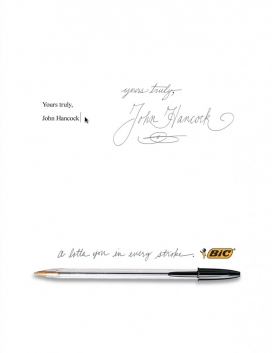 BIC钢笔办公用品平面广告