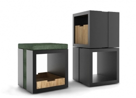 巴塞罗那-黑色橡木中密度纤维板架构立体柜