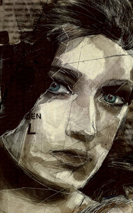 the old玻璃人像插画