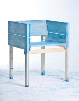 荷兰设计师Lucas-孩子用油漆给家具椅子上色