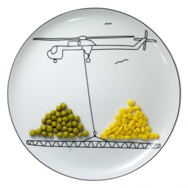 盘子上的手绘交通工程