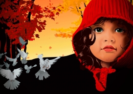 德国可爱女孩插画