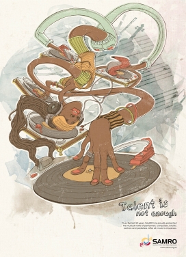 SAMRO音乐作家作词知识产权保护平面广告