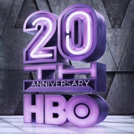 HBO-20周年立体发光字设计