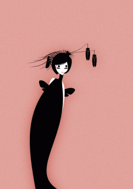 蝴蝶“姑娘”-昆虫人像插画-意大利帕尔马Cristian Grossi插画师作品