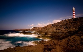 高清晰花岗岩加那利岛海边灯塔壁纸