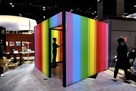 芝加哥国际家庭用品博览会-五颜六色彩虹塑料编织带结构立方体
