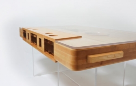 木制盒式磁带家居茶几