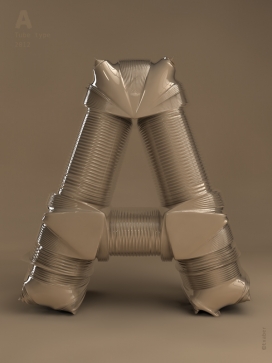 Tube type塑胶管字母数字设计-西班牙Txaber设计师作品