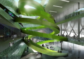 绿色斜螺旋科研部中心大楼-CEBRA前矿泉水装瓶厂-哥本哈根丹麦建筑师CEBRA作品