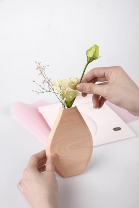 韩国设计公司-可以折叠的纸花瓶