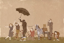 Serie Grupúsculos生活相聚插画-马德里Nader Sharaf插画师作品