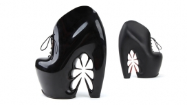 半宝石制成尖峰Herpen品牌鞋