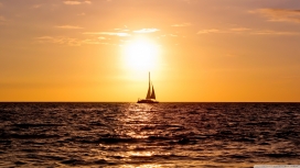 日落海-高清晰黄昏自然景观壁纸