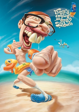 TROPITONE防晒创意插画欣赏-智利圣地亚哥Oscar Ramos插画师作品