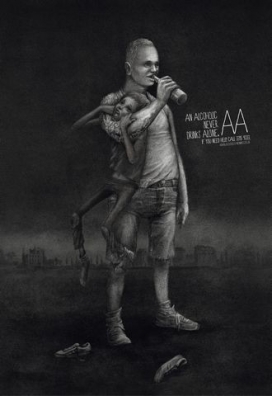 AA- Alcoholics Anonymous机管局戒酒公益与非盈利组织平面广告