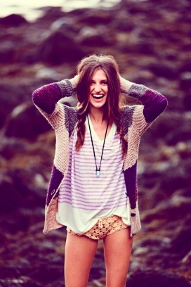 孩子气风格-针织衫牛仔布人像时装