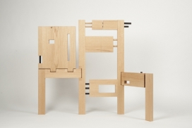 可拆卸的木椅子-纽约工业设计师masamune kaji作品