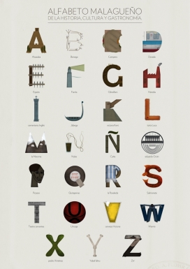 会讲故事的英文字母-西班牙马德里Carla Lucena插画师字母排版插画欣赏