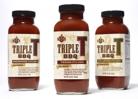Triple T B.B.Q.酱-木刻动物插图和历史烧烤工艺外包装